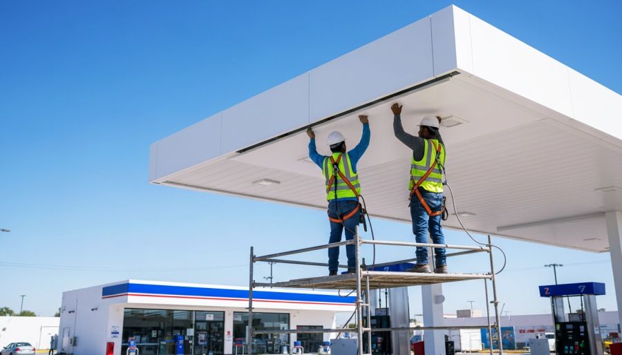 Multipanel para estaciones de servicio y gasolineras: durabilidad y fácil instalación